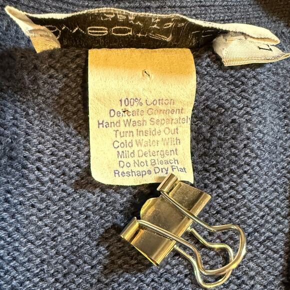 VTG Sweater Loft Costal Grandma Quirky Patchwork Knit Love Cardigan Size Large - Picture 8 of 8